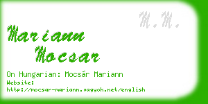 mariann mocsar business card